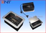 Slip Up Cover Multimedia Desktop Socket , Office Table Cable Cubby