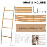 Upgrade Your Bathroom and Living Room Decor with a 6ft BAMBOO Towel Ladder Four