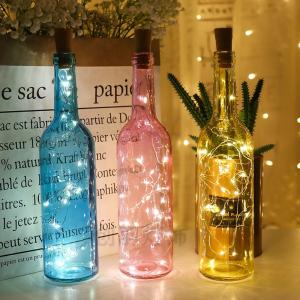 Wholesale 1M 2M LED Garland Copper Silver Wire String Lights 10 20 LEDs Bottle Stopper Fairy Lights for Holiday Wedding Party Deco from china suppliers