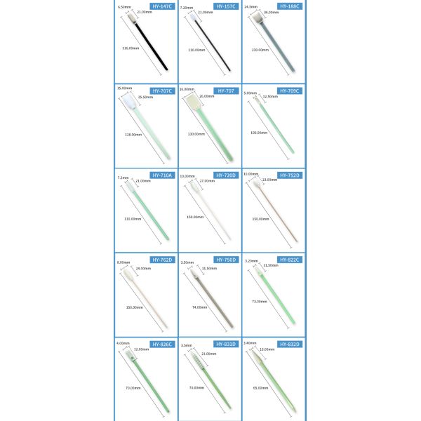 Cleanroom Cotton Polyester Foam Swabs Industrial Lint Free Cleanroom Polyester Head Swab