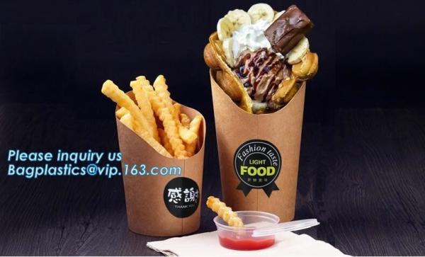 French fries cone,chips french fries packaging,Size Kraft Cardboard Cone French