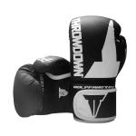 Black Red PU Leather Martial Arts Gloves OEM Logo Thai Boxing Gloves For