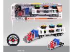 Non Toxic Children's Remote Control Toys Semi Trailer Truck with Extra 6 Cars