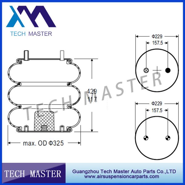 Convoluted Industrial air spring for Triple Air Spring Bellow Goodyear 3B12-310