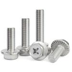 Stainless Steel Hex Head Flange Bolt With Full Thread 304 316 DIN6921 Cross Head
