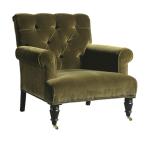 Comfortable Button - Tufted Wooden Velvet Chaise Lounge Chair With Ottoman