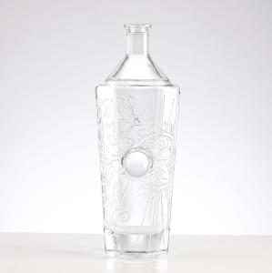 Wholesale Clear Customized Twist Pattern Liquor Spirit Wine Brandy Bourbon Tequila Glass Bottle from china suppliers