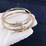 Elegant Car Tier 18k Gold Juste Un Clou Bracelet Small Model Natural Diamonds