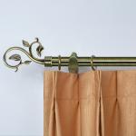 Fer De Rideau 22mm Aluminum Four Leaf Curved Finial 6-Meter Twisted Curtain Rod