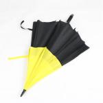 60 Inch Black Yellow Fiberglass Automatic Folding Umbrella With Wind Vents Large