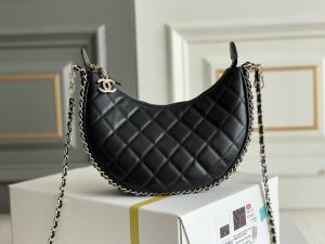Wholesale Black Chain Mini Sling Bag Branded Chanel Hobo Handbag Calfskin Leather from china suppliers