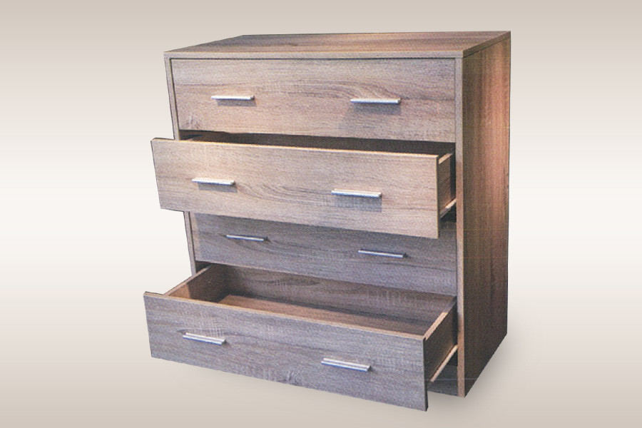 Antique Oak Timber Bedside Table Nightstand With 4 Drawers
