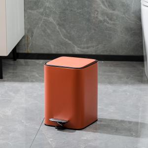 Wholesale Foot Pedal Stainless Steel Bathroom Trash Can 3L 5L Soft Close Rectangle Waste Bin for Household Needs from china suppliers