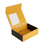 Yellow Printed Magnetic Flap Gift Box Personalised Magnetic Box With Clear