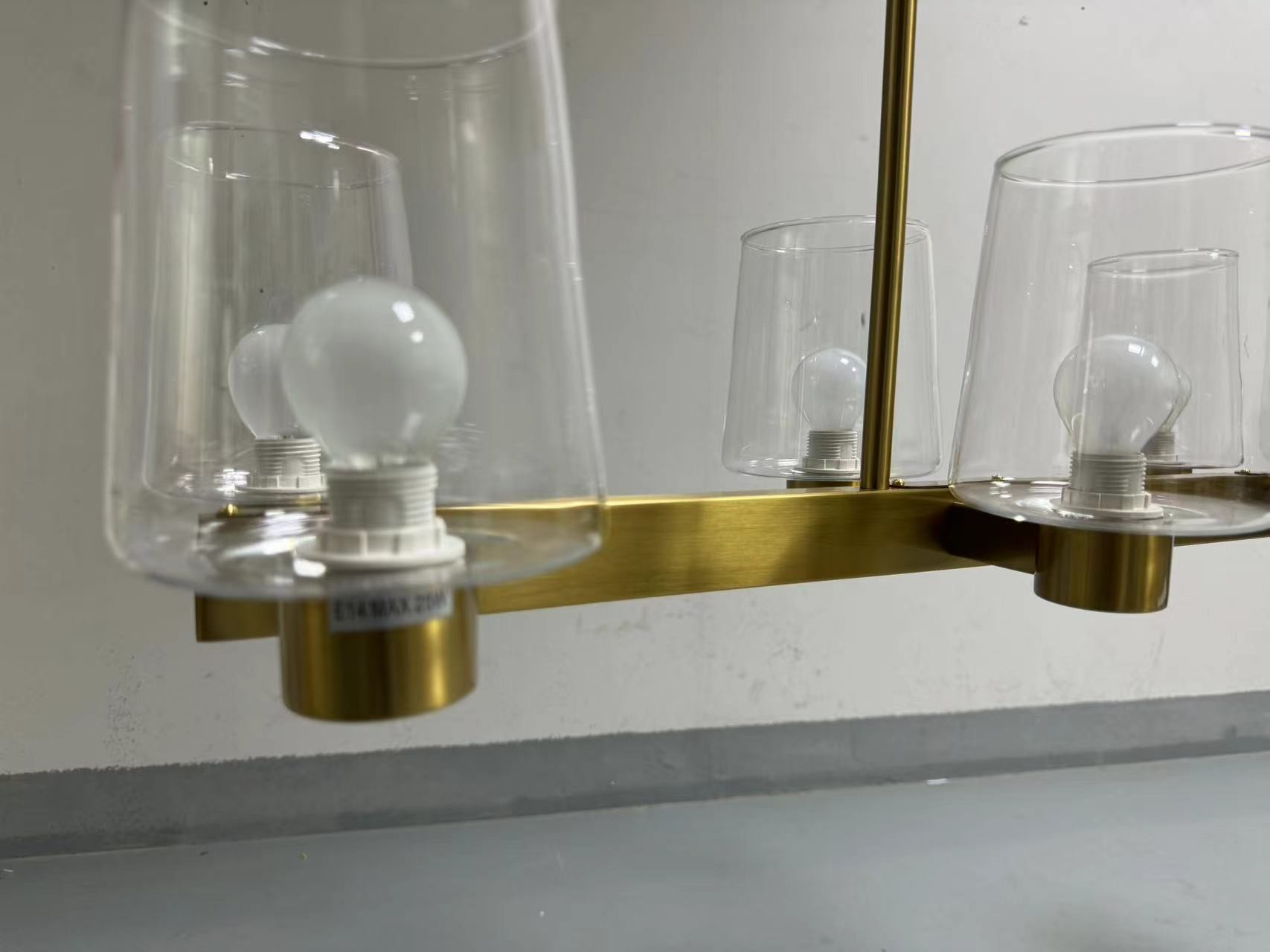 Euro Style 42in Gold Kitchen Island Chandelier Modern Clear Glass Shade