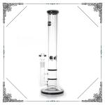 17'' Grace Straight Tube Glass Water Pipe With Double Honeycomb Perc Hookah Bong