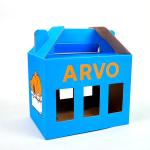 3 Bottle Packaging Beer Shipping Boxes Custom Size Blue Wine Glass Box With
