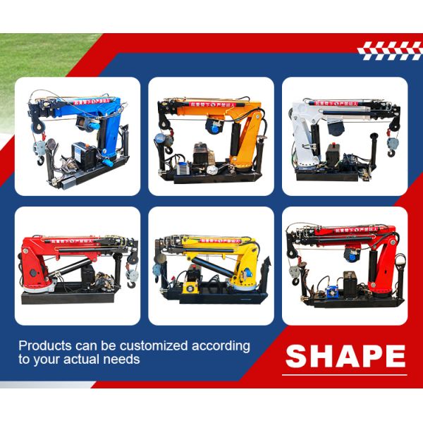 Small Portable Electric Winch Hydraulic Lifting Rotary Crane with Remote Control for Construction and Farming