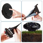 Solar Powered Disk Lights for Landscape Pathway Patio Waterproof LED Outdoor
