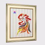 Chinese Zodiac Framed Art Twelve Animals Rooster Home Decor Ribbon Painting