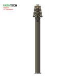 15m lockable pneumatic telescopic mast 30kg payloads 2.8m closed height