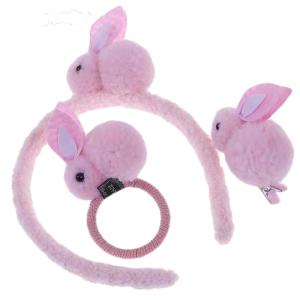 Wholesale OEM Rabbit Plush Headband Chiliren'S Hair Rope Headdress Soft Toy Accessories from china suppliers