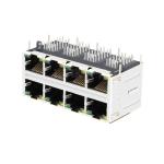 LPJG47561ADNL 1000 Base-T Integrated Magnetics 2x4 Port RJ45 Modular Jack