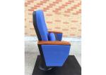 BS5852 Blue Auditorium Theater Seating Movie Theater Chair Wood Armrest Padded