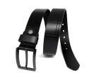 Embossed Alloy Pin Buckle 3.5cm Men Cow Leather Belt