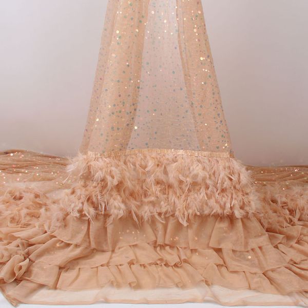 Direct Sale 3 mm Glitter Custom various Design Sequin Fabric Mesh Tulle Fabric With a Good Price