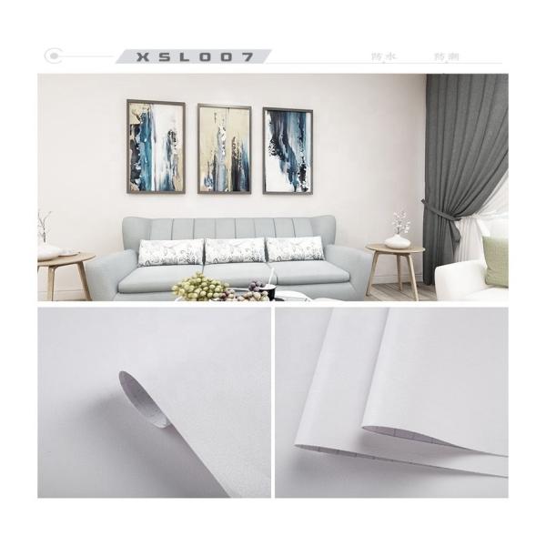 Hotel White Plain Removable Peel and Stick Wallpaper Self-Adhesive 3D Decorative