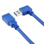 High Speed 5Gbps 90 Degree Right Angle Male to Female USB 3.0 Type A Extension