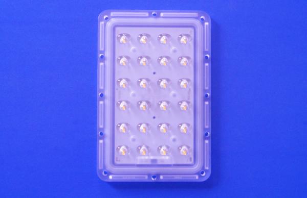 24 Points 145x75 Degree Asymmetric Led Street Light Optical Lens With 3535 PCB