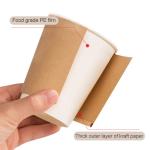 Recyclable kraft paper cups with logo print double wall thick coffee cups with
