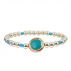 China Handmade Gold Plated Hematite Beads Elastic Copper Bracelet For Women on sale