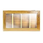 4 compartment bamboo wooden tea bag holder box with acrylic lid