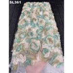 Swell 3d Flower Tulle Net Bridal Lace Fabric for 50/52" Width and Customizable