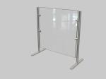 Stainless Steel Glass Pass Over Sneeze Guard With Shelf