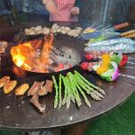 Rusty Corten Steel Grill 3.4ft Wood Burning Barbecue Pits