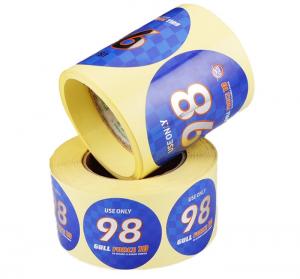 Wholesale Printing manufacturer supplying custom logo silver PET PE vinyl round label rolls from china suppliers