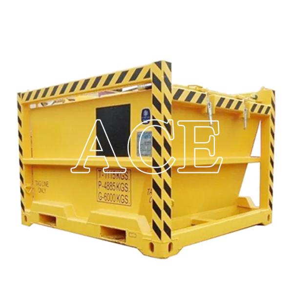 1115KGS Tare Mass Offshore Cutting Mud Skip BV Certified Closed Container for