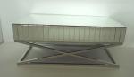 High Polish Steel Silver Mirror Table , Living Room Mirrored Coffee Table