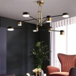 Wrought iron chandelier Gold Black spider lamp For Home Living Room Decoration
