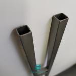 Ash grey Double bar iron hollow tube square 1/2" x 1/2" iron balusters fence