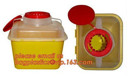 Hospital Medical Waste Box Disposable Plastic Sharp Container,yellow round shape