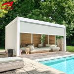 Motorized Louvered Pergola Aluminium Outdoor Modern With Waterproof Zip Screen
