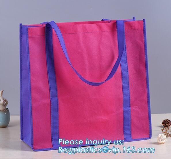 Promotional pp coated custom printed recycled eco tnt grocery non woven bag, Eco