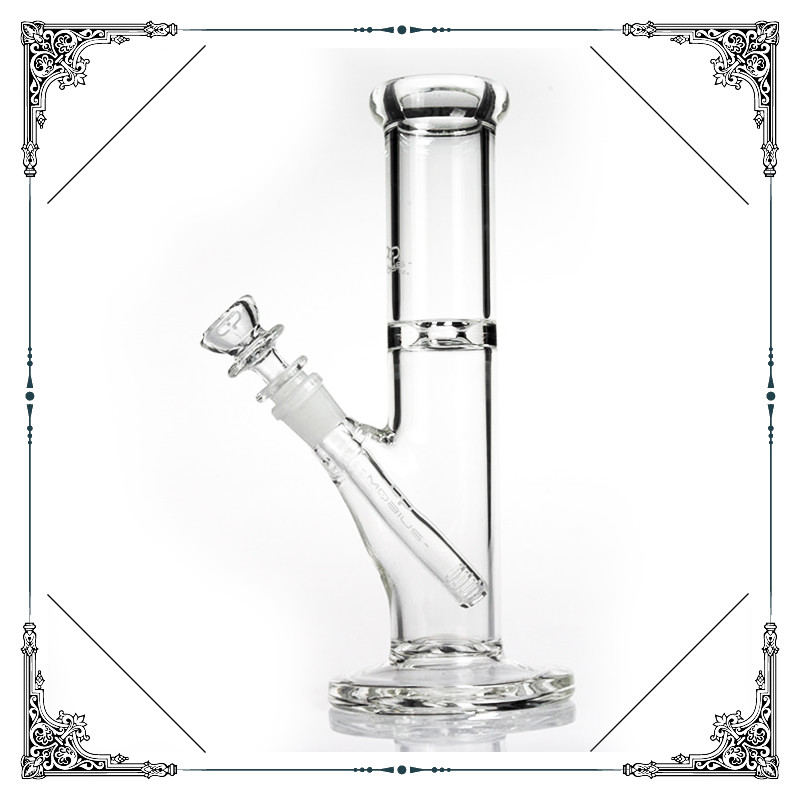Clear Toro Glass Straight Tube Bongs Ice Catcher Smoking Hookah Pipes 10 Inches