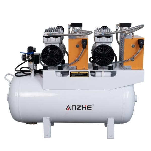 Dental Air Compressor with Dryer Silent Oil Free Air Compressor 65L 1700W for 4
