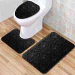 Halloween Polyester Fiber Toilet Mat Set Bathroom Three Piece Bath Rug Set